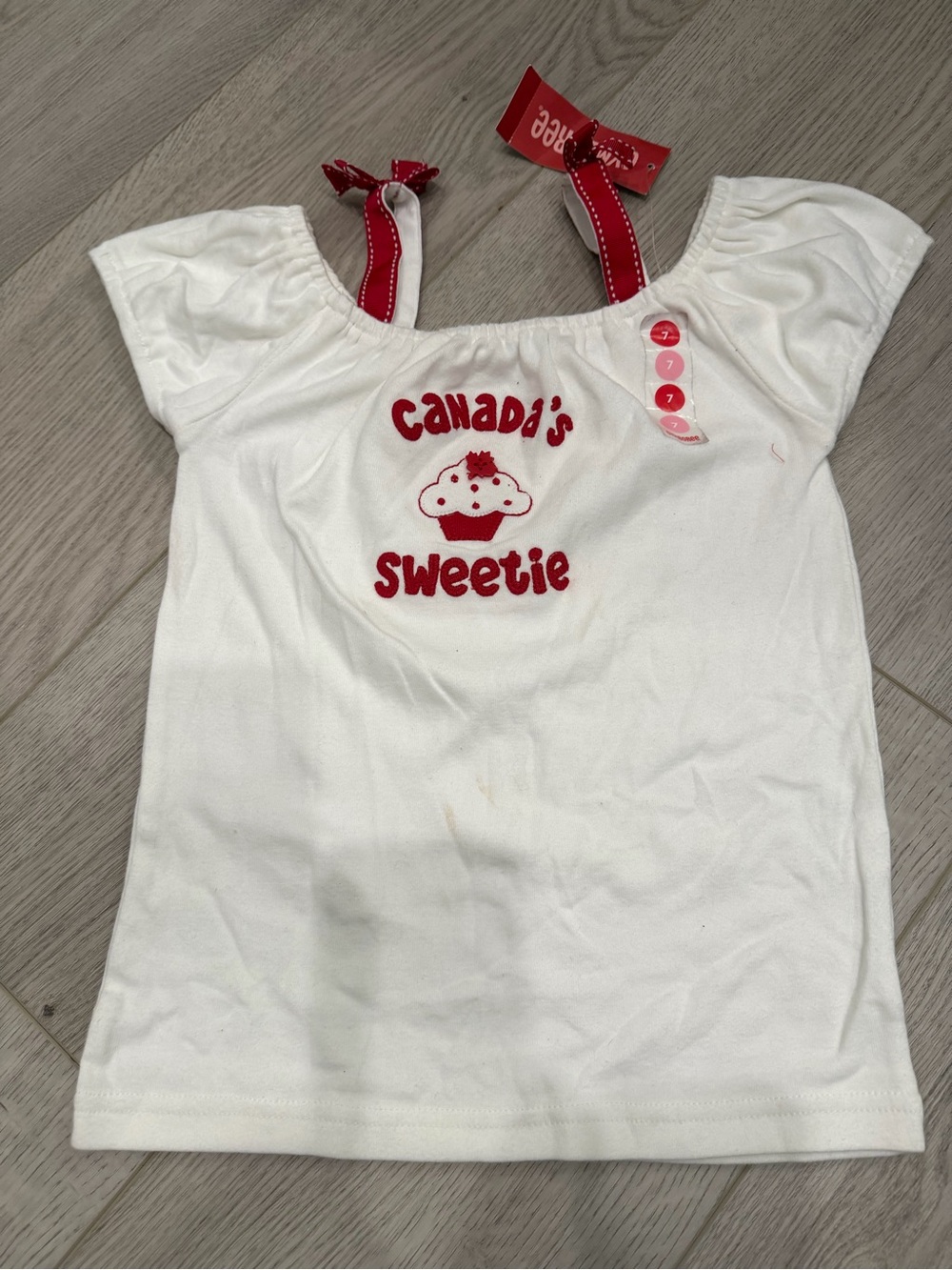 Gymboree White Girls' Tank Top with Red Accents